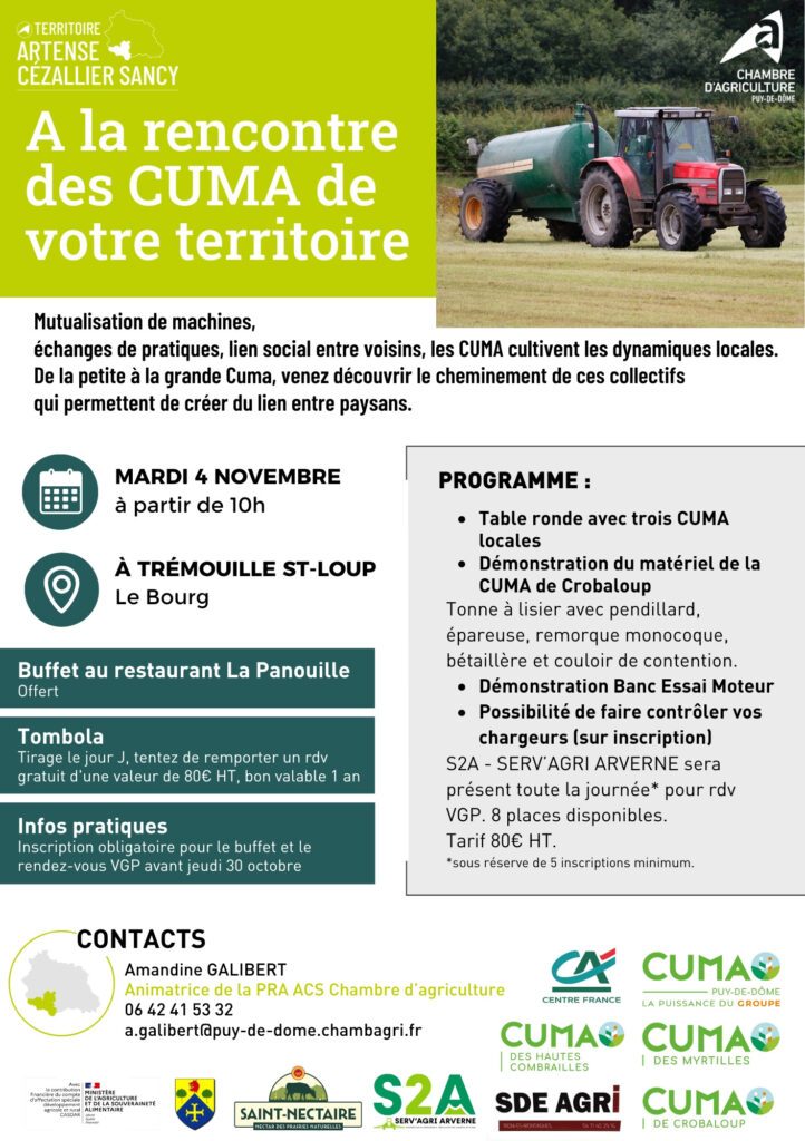 postes ouvertes Cuma puy de Dome