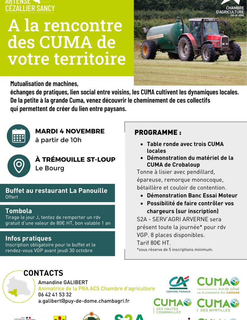 postes ouvertes Cuma puy de Dome